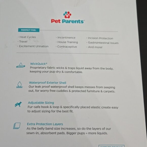 Dog Diapers Black Medium Waist 14"-20" Premium Washable Dog Diapers - Picture 3 of 5